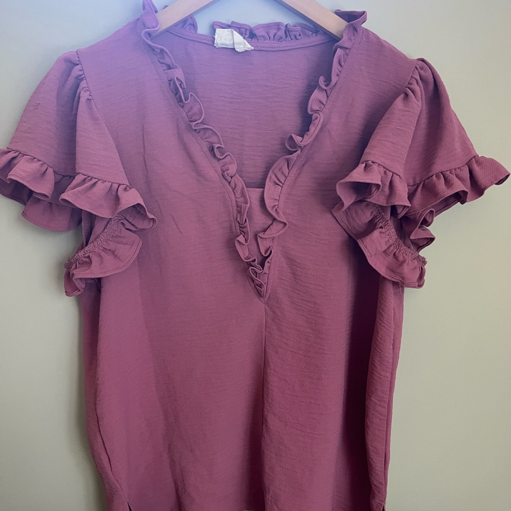 Ruffled Mauve Top